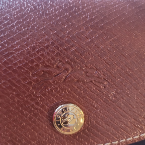 Longchamp Purple Tote with Brown Leather Details - Picture 8 of 16